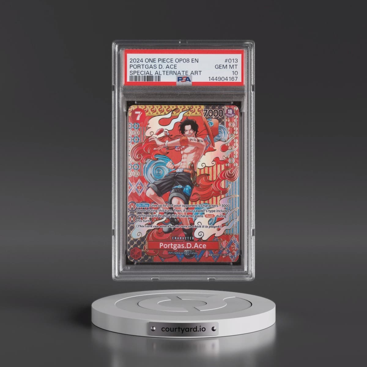2024 One Piece OP08-Two Legends #013 Portgas D. Ace - Special Alternate Art (PSA 10 GEM MINT)
