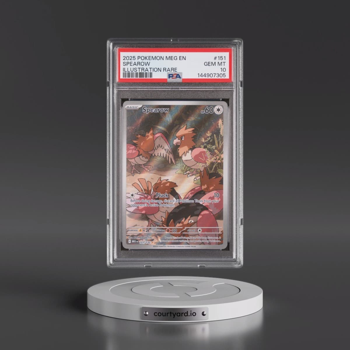 2025 Pokémon Meg EN-Mega Evolution #151 Spearow - Illustration Rare (PSA 10 GEM MINT)