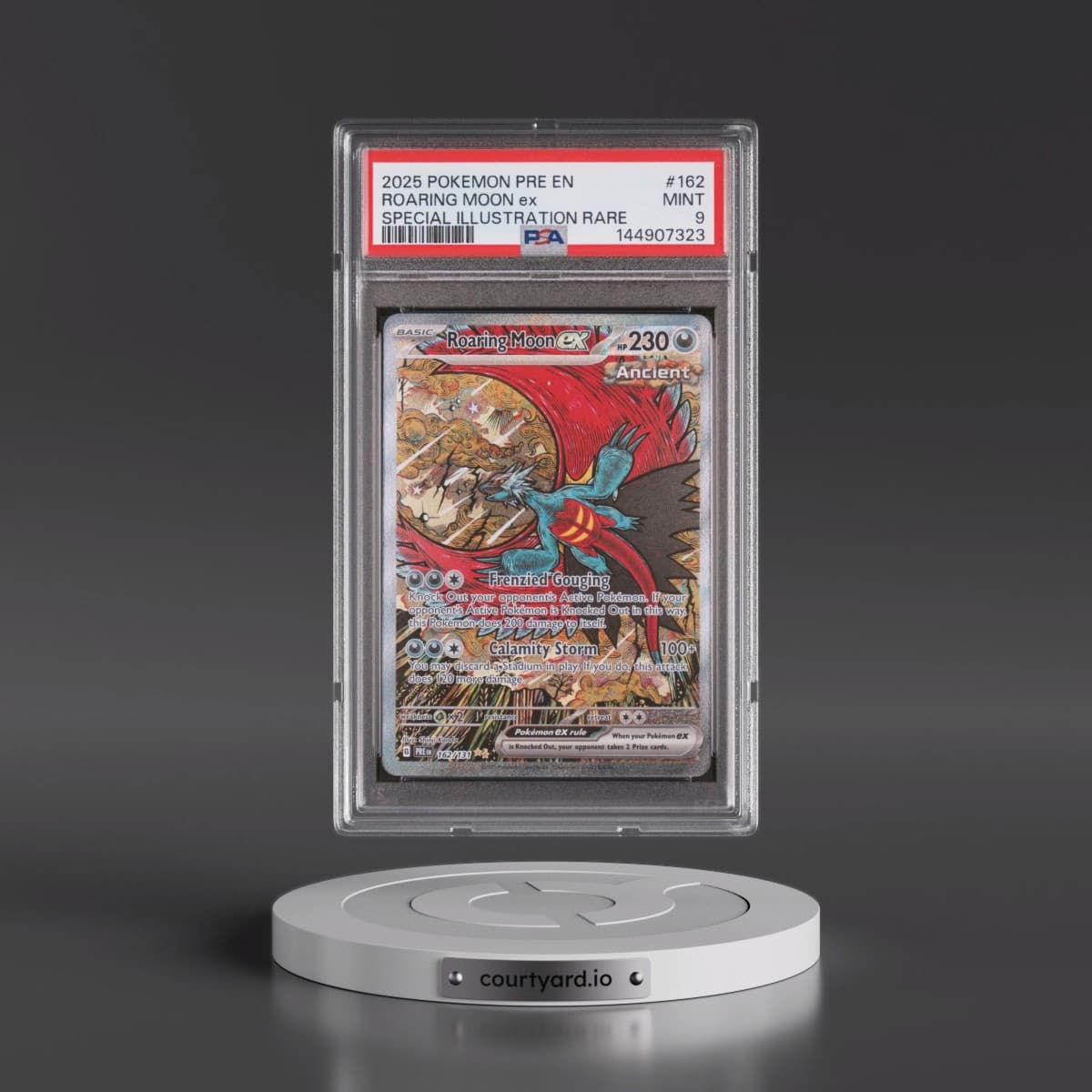2025 Pokémon Pre EN-Prismatic Evolutions #162 Roaring Moon EX - Holo Special Illustration Rare (PSA 9 MINT)
