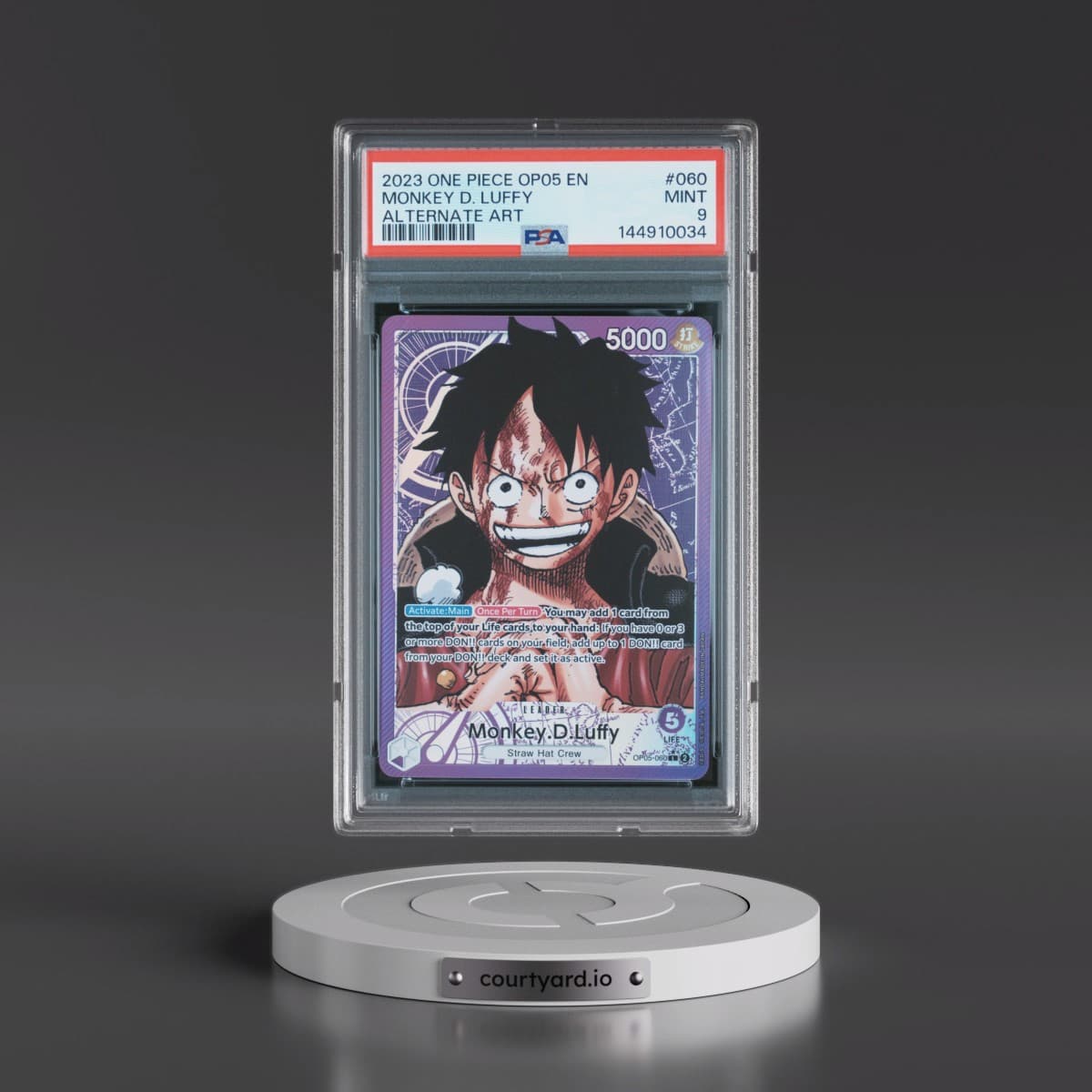 2023 One Piece OP05-Awakening of the New Era #060 Monkey D. Luffy - Alternate Art (PSA 9 MINT)