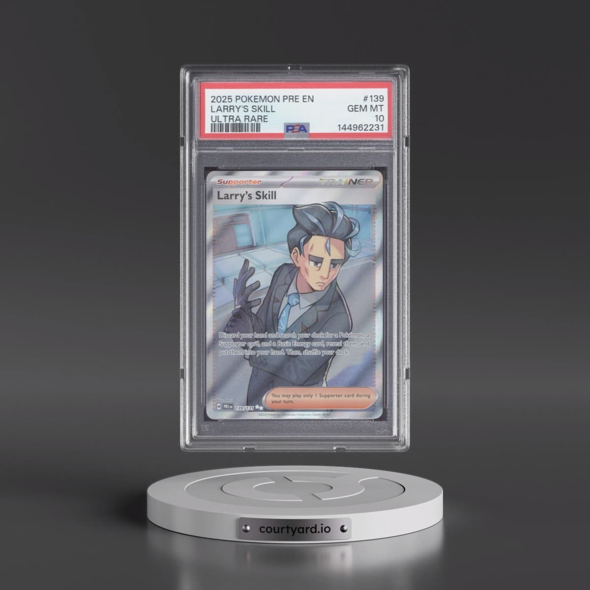 2025 Pokémon Pre EN-Prismatic Evolutions #139 Larry's Skill - Ultra Rare (PSA 10 GEM MINT)