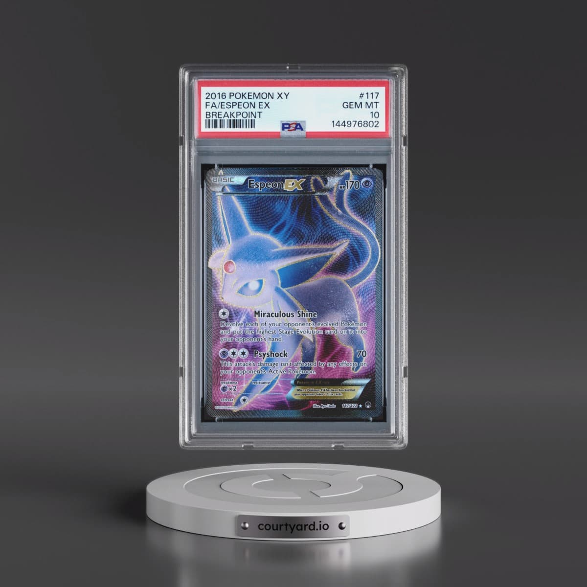 2016 Pokémon XY Breakpoint #117 Espeon EX - Holo Full Art (PSA 10 GEM MINT)