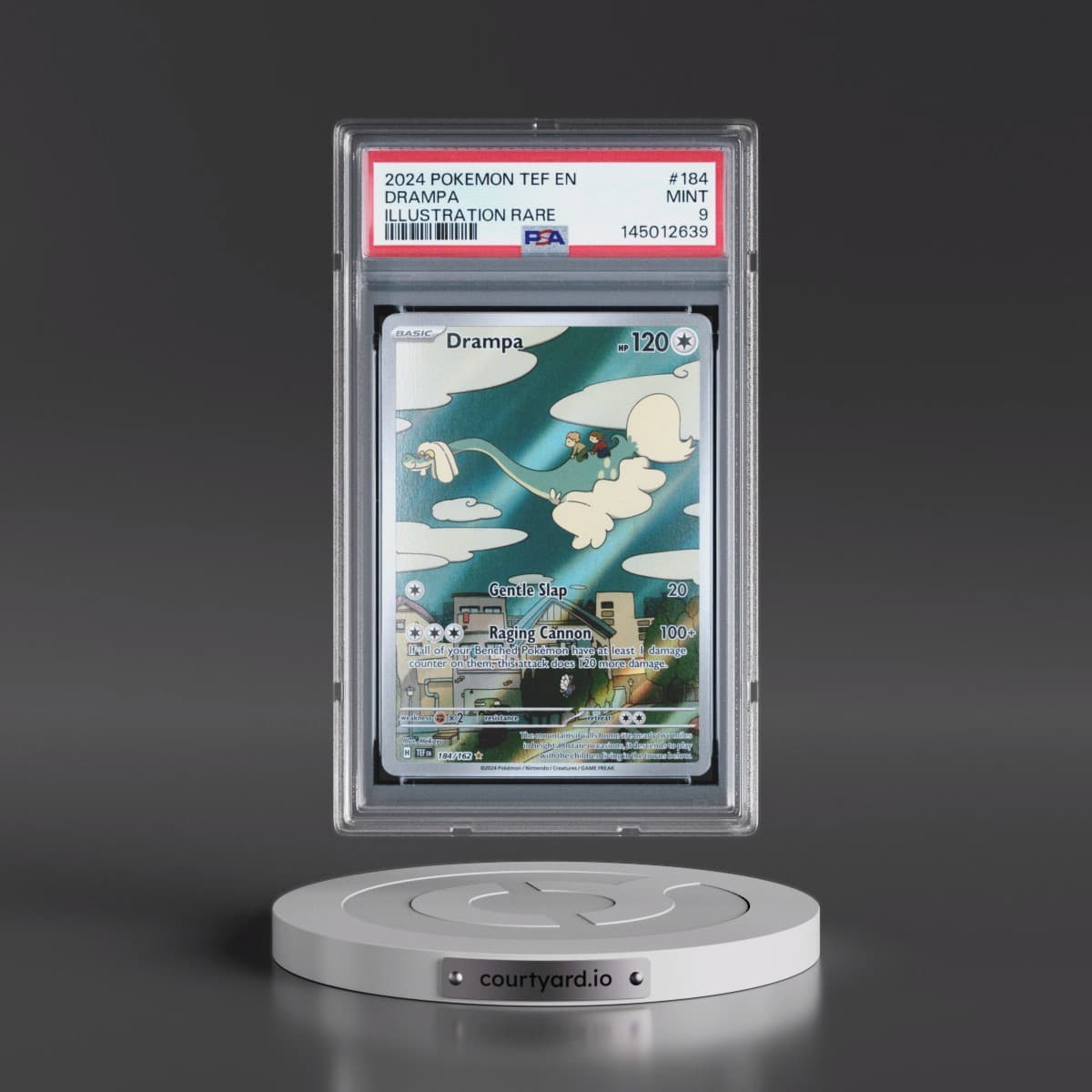2024 Pokémon Tef EN-Temporal Forces #184 Drampa - Illustration Rare (PSA 9 MINT)