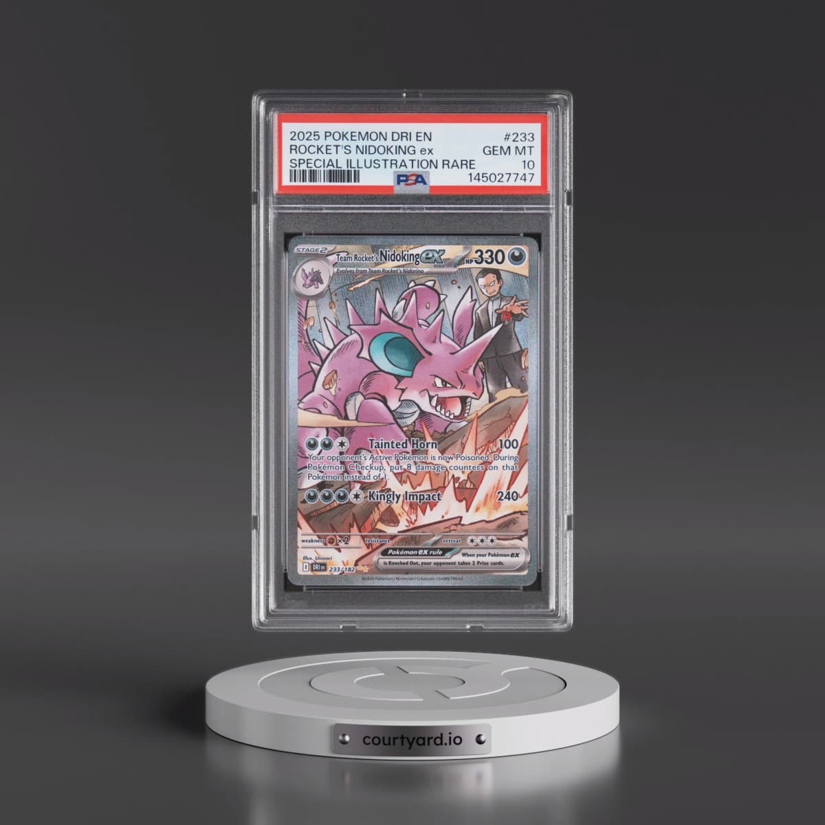 2025 Pokémon Dri EN-Destined Rivals #233 Team Rocket's Nidoking EX - Holo Special Illustration Rare (PSA 10 GEM MINT)