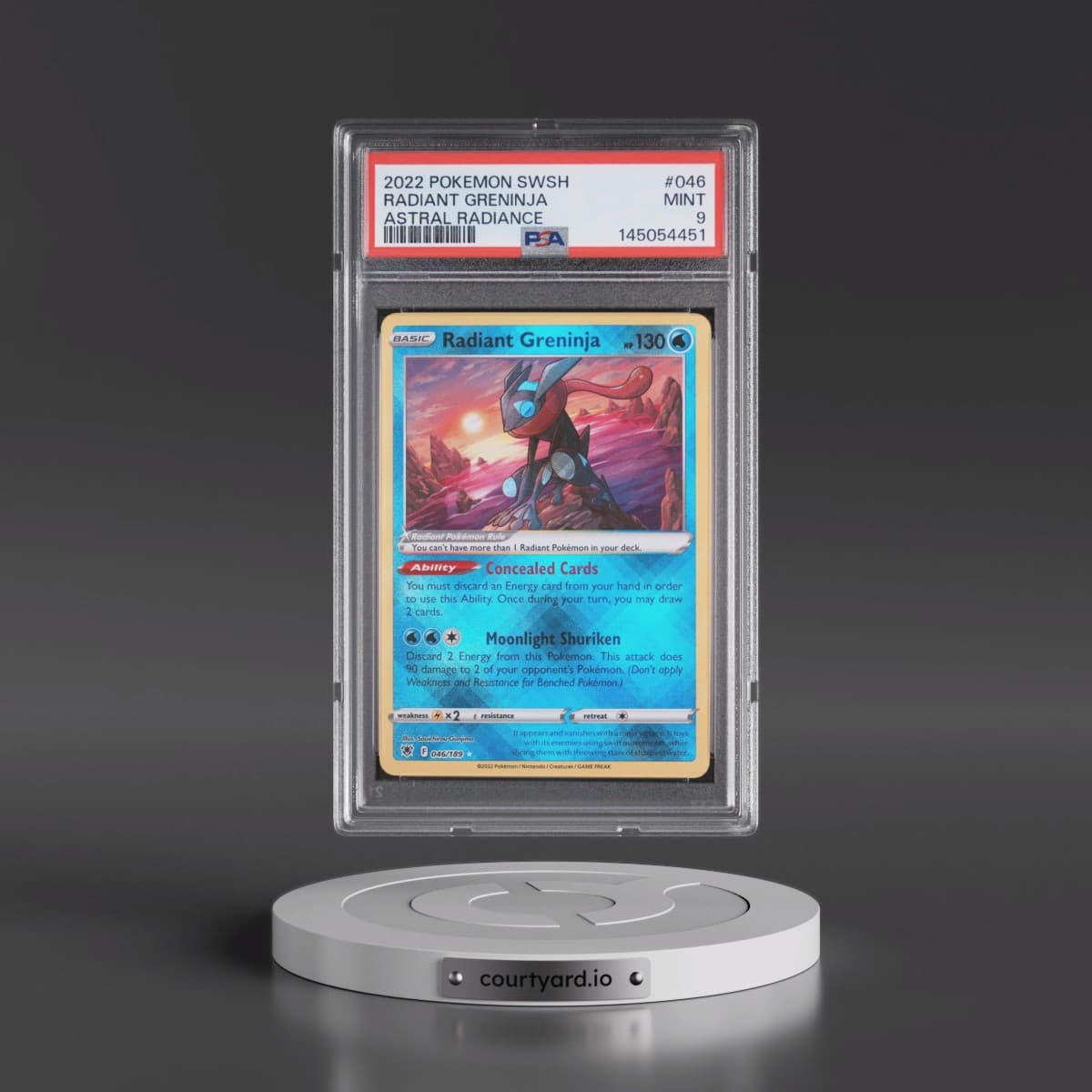 2022 Pokémon Sword & Shield Astral Radiance #046 Radiant Greninja - Holo (PSA 9 MINT)