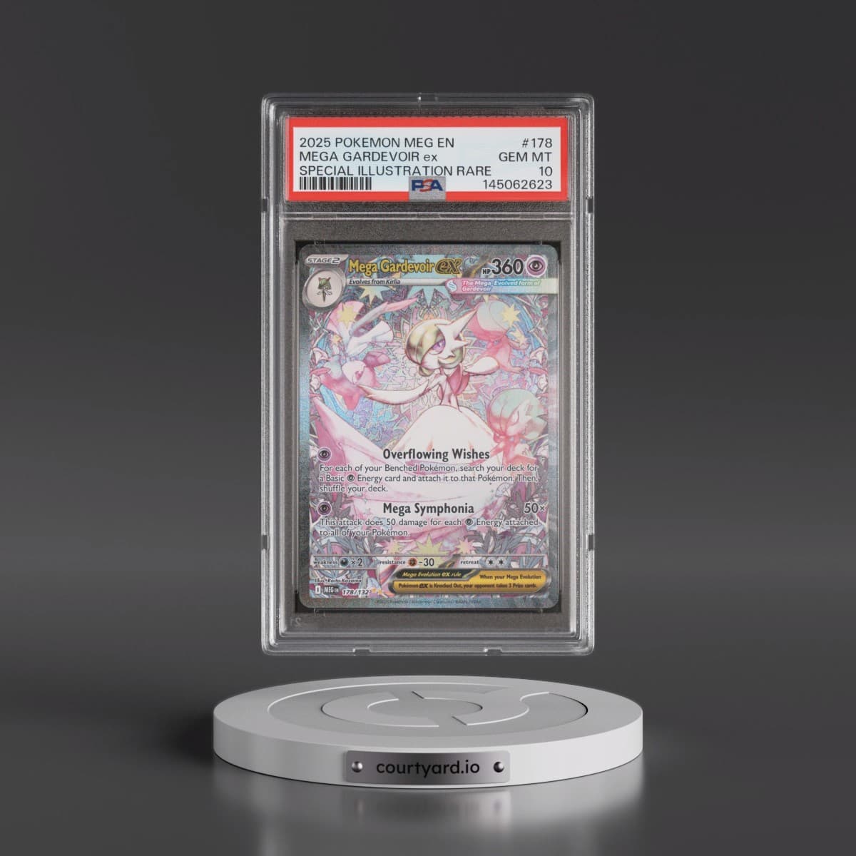 2025 Pokémon Meg EN-Mega Evolution #178 Mega Gardevoir EX - Holo Special Illustration Rare (PSA 10 GEM MINT)
