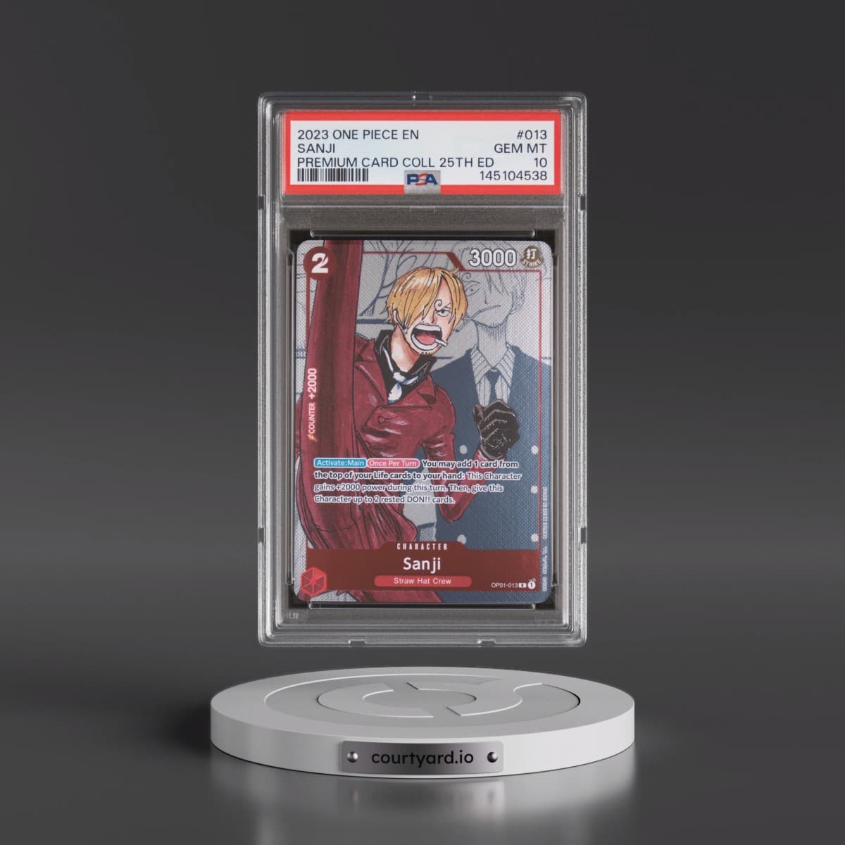 2023 One Piece Premium Bandai Premium Card Collection 25th Edition #013 Sanji (PSA 10 GEM MINT)