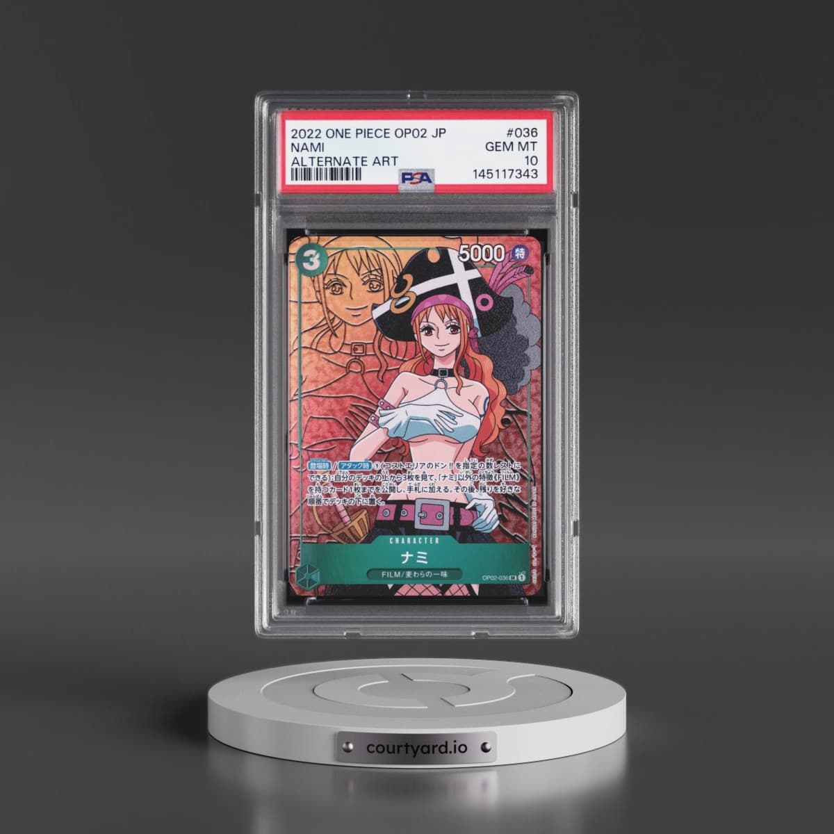 2022 One Piece Japanese OP02-Paramount War #036 Nami - Alternate Art (PSA 10 GEM MINT)