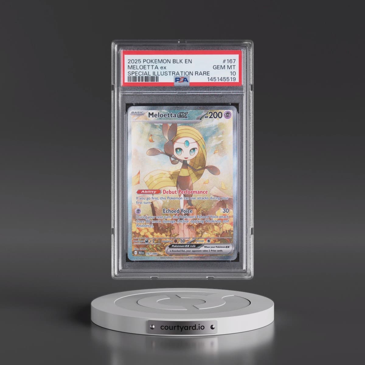 2025 Pokémon Blk EN-Black Bolt #167 Meloetta EX - Holo Special Illustration Rare (PSA 10 GEM MINT)