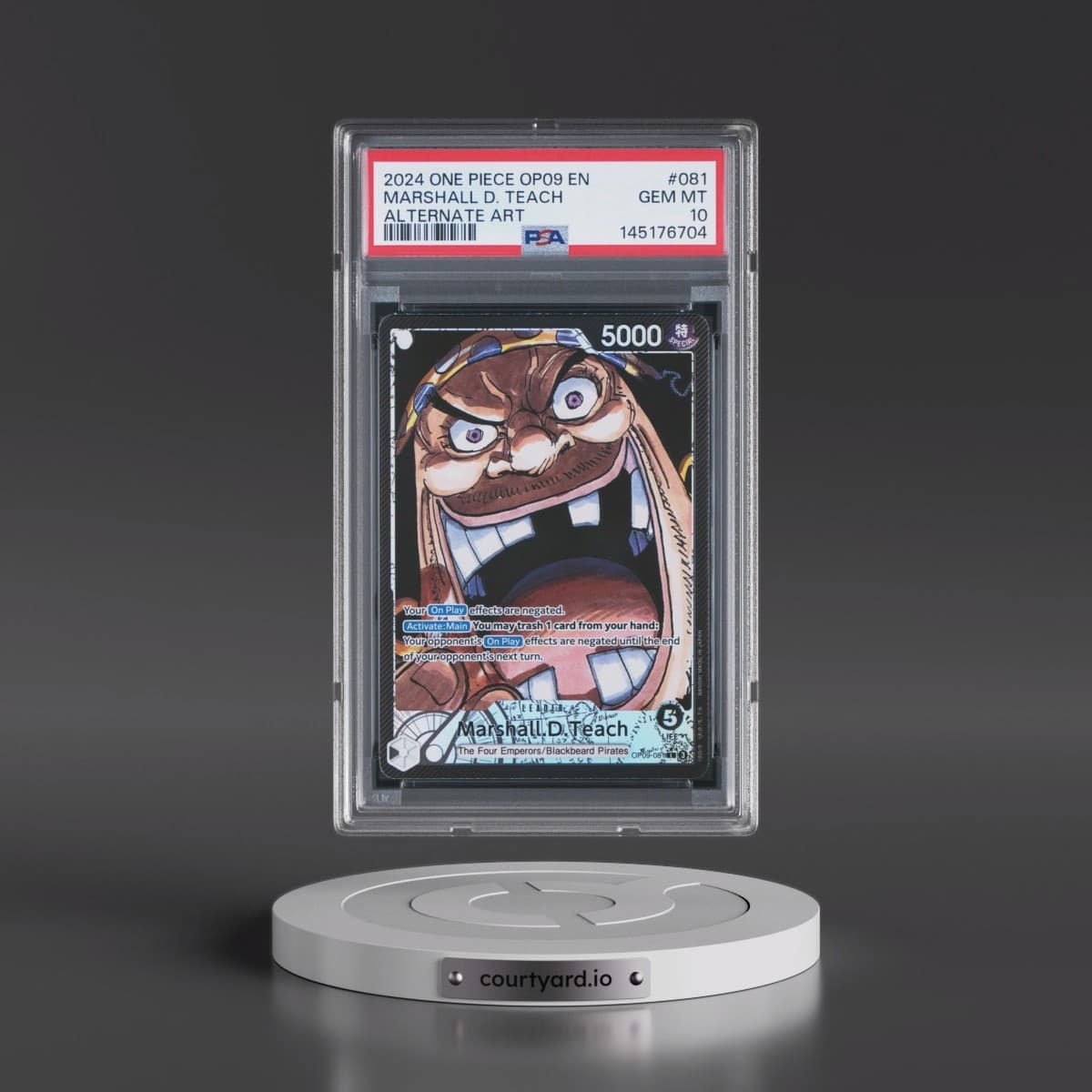 2024 One Piece OP09-Emperors in the New World #081 Marshall D. Teach - Alternate Art (PSA 10 GEM MINT)