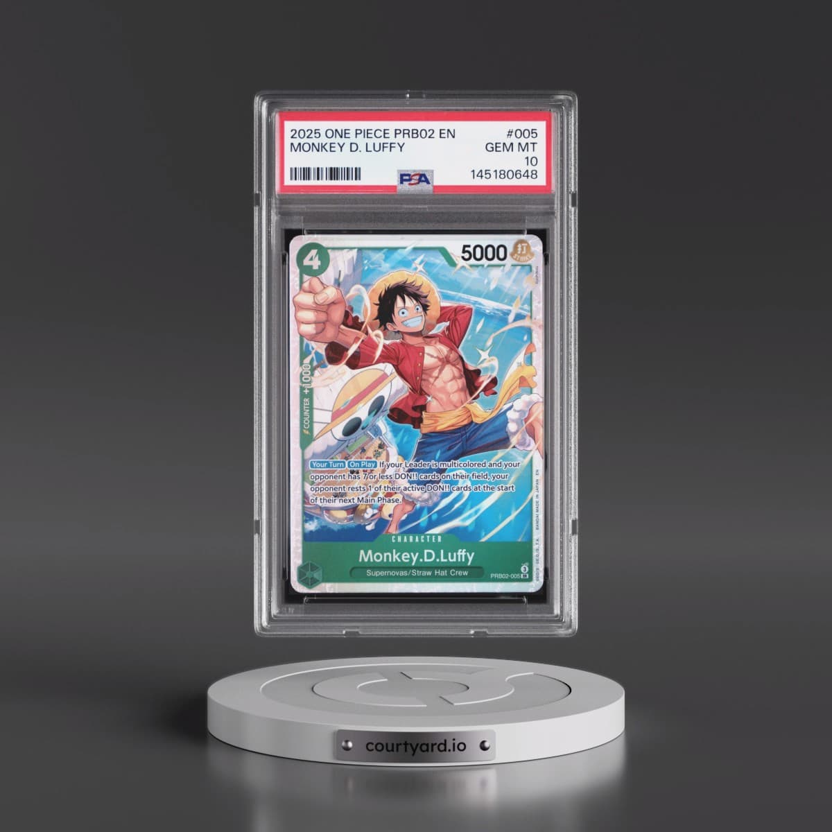 2025 One Piece PRB02-Premium Booster -One Piece Card the Best- Vol.2 #005 Monkey D. Luffy (PSA 10 GEM MINT)