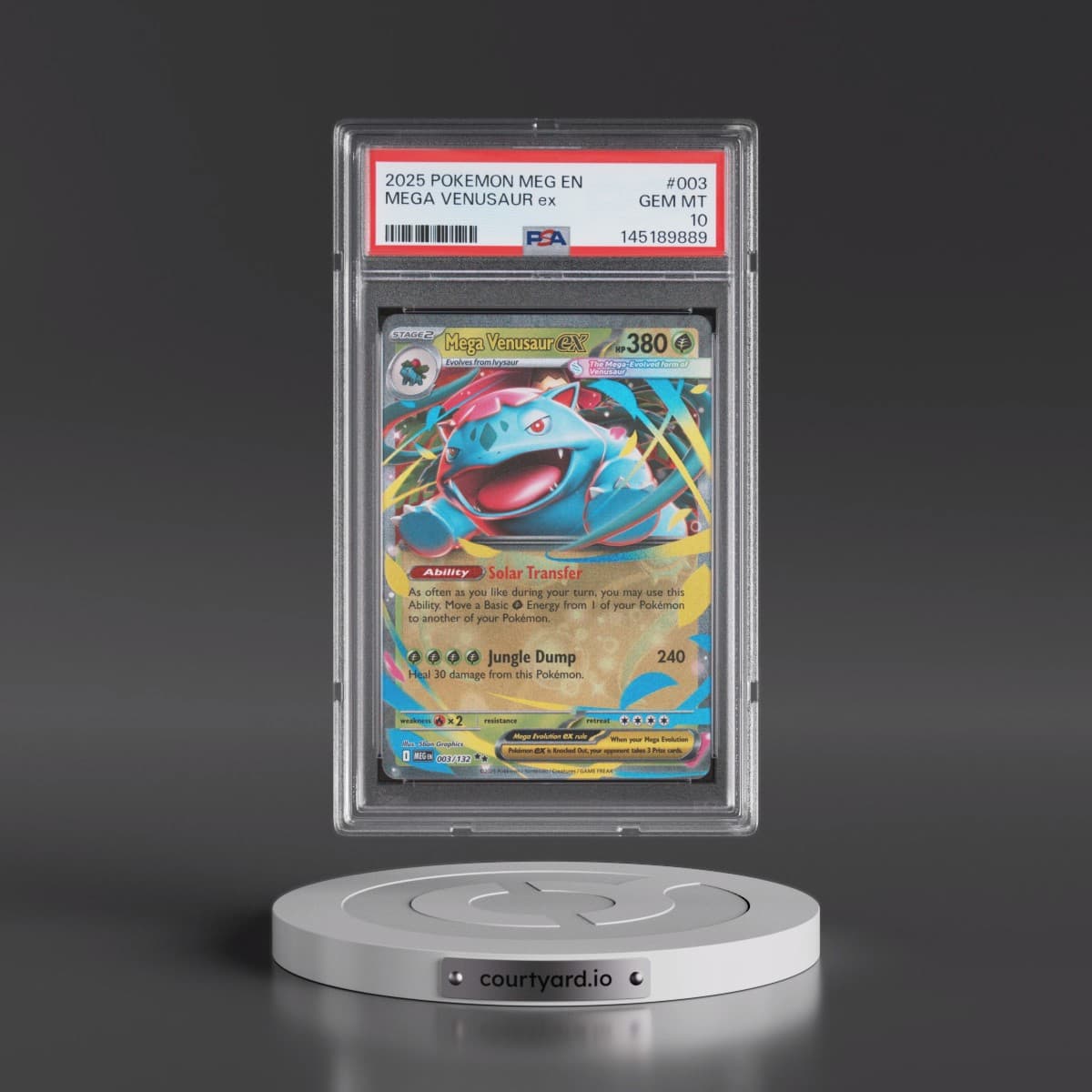 2025 Pokémon Meg EN-Mega Evolution #003 Mega Venusaur EX - Holo (PSA 10 GEM MINT)