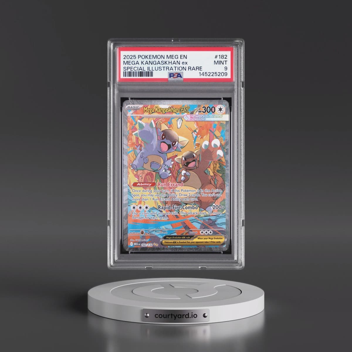 2025 Pokémon Meg EN-Mega Evolution #182 Mega Kangaskhan EX - Holo Special Illustration Rare (PSA 9 MINT)