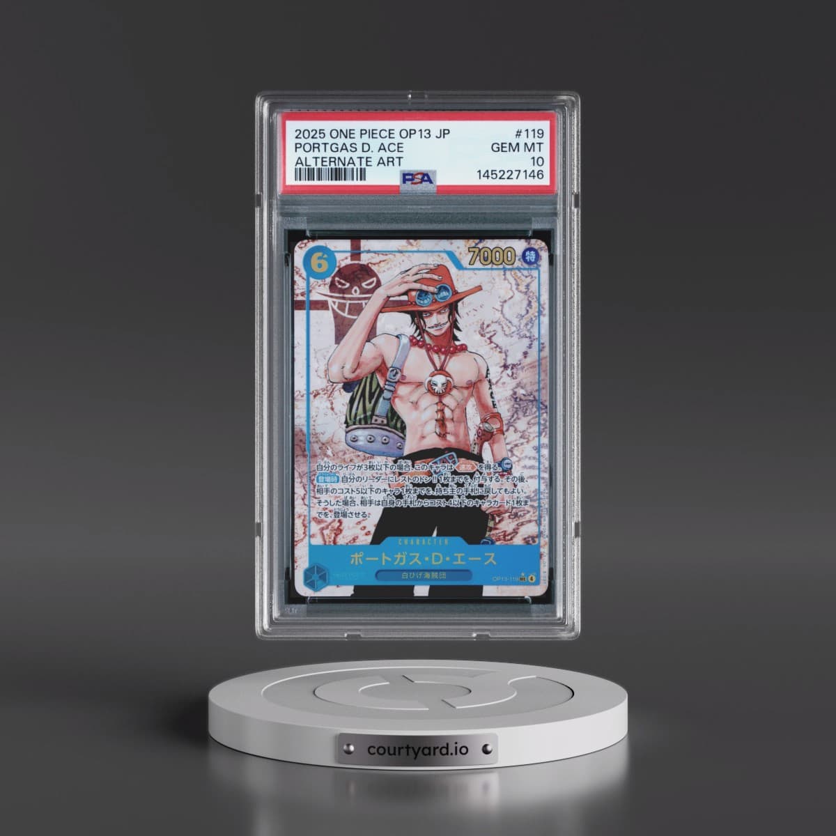 2025 One Piece Japanese OP13-Carrying on His Will #119 Portgas D. Ace - Alternate Art (PSA 10 GEM MINT)