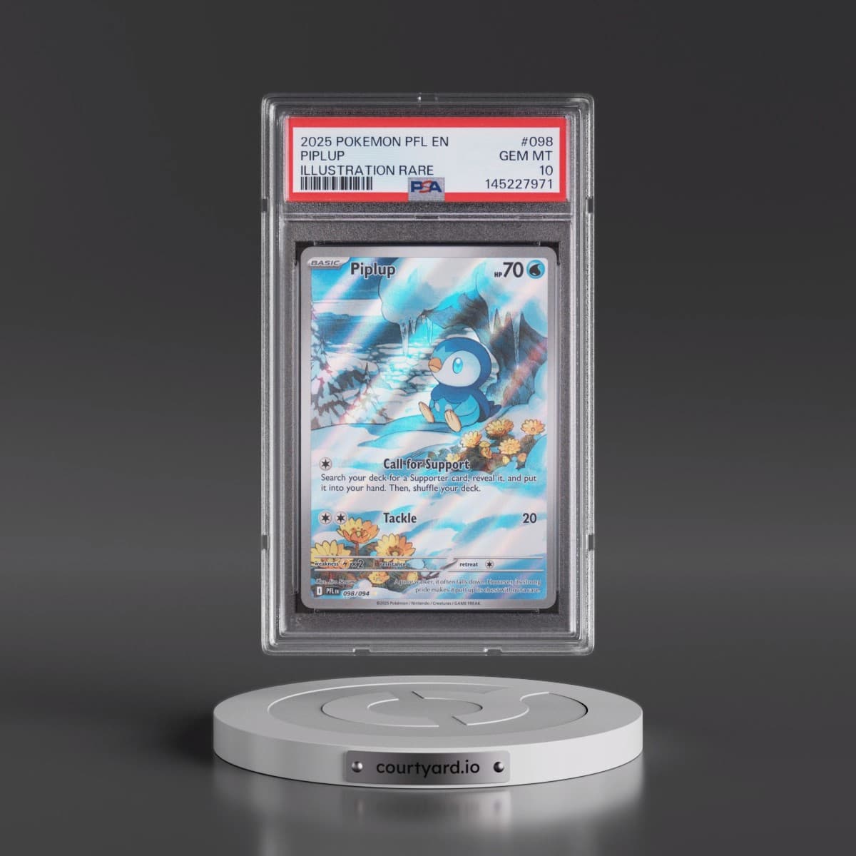 2025 Pokémon Pfl EN-Phantasmal Flames #098 Piplup - Illustration Rare (PSA 10 GEM MINT)