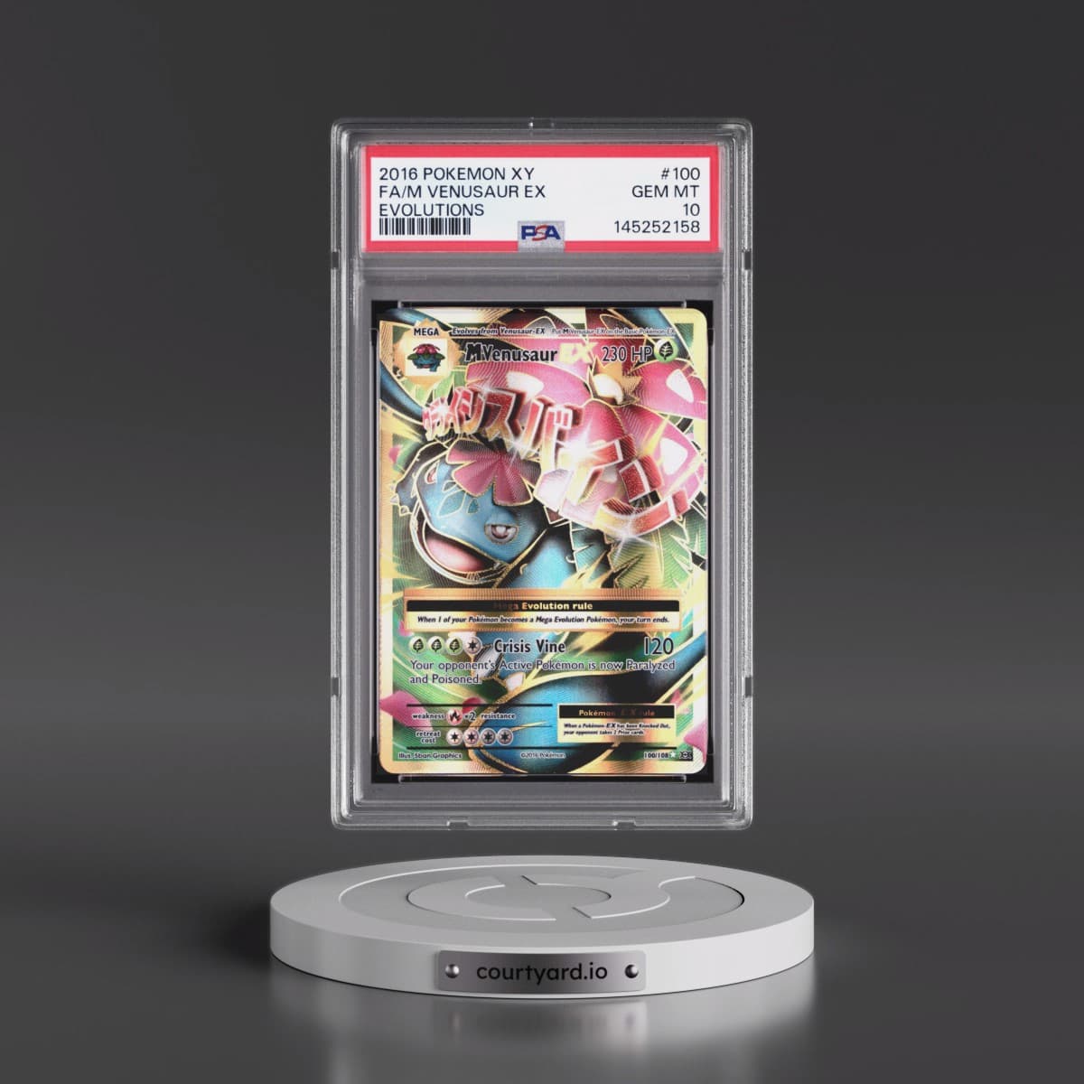 2016 Pokémon XY Evolutions #100 M Venusaur EX - Holo Full Art (PSA 10 GEM MINT)