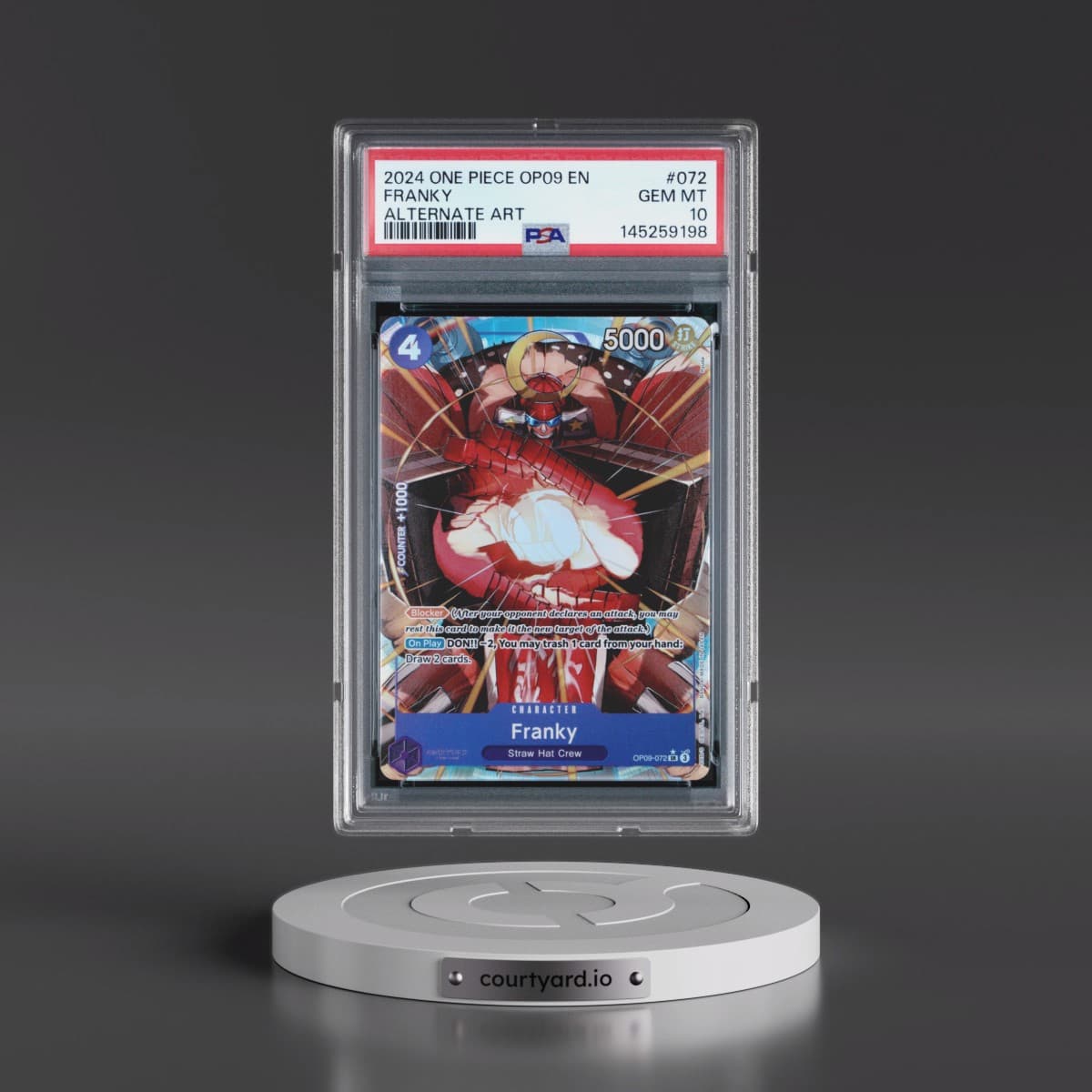 2024 One Piece OP09-Emperors in the New World #072 Franky - Alternate Art (PSA 10 GEM MINT)