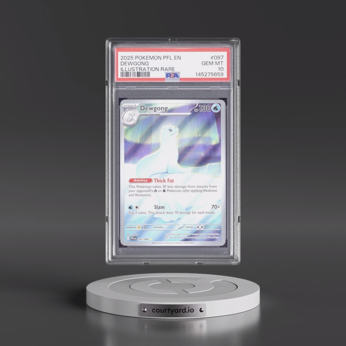 2025 Pokémon Pfl EN-Phantasmal Flames #097 Dewgong - Illustration Rare (PSA 10 GEM MINT)