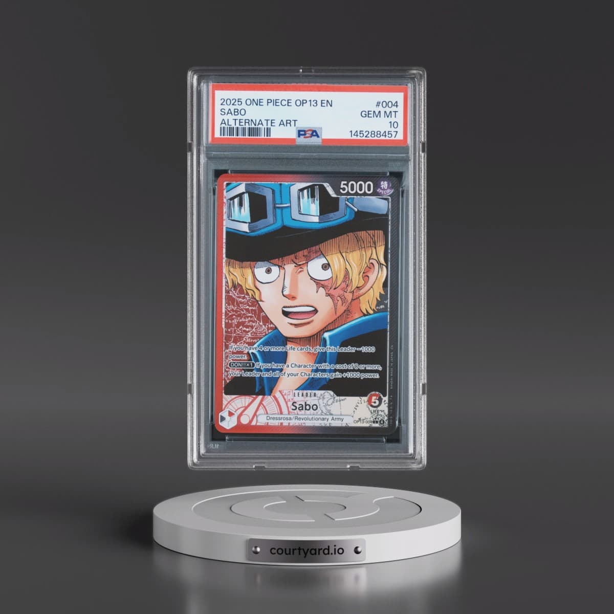 2025 One Piece OP13-Carrying on His Will #004 Sabo - Alternate Art (PSA 10 GEM MINT)