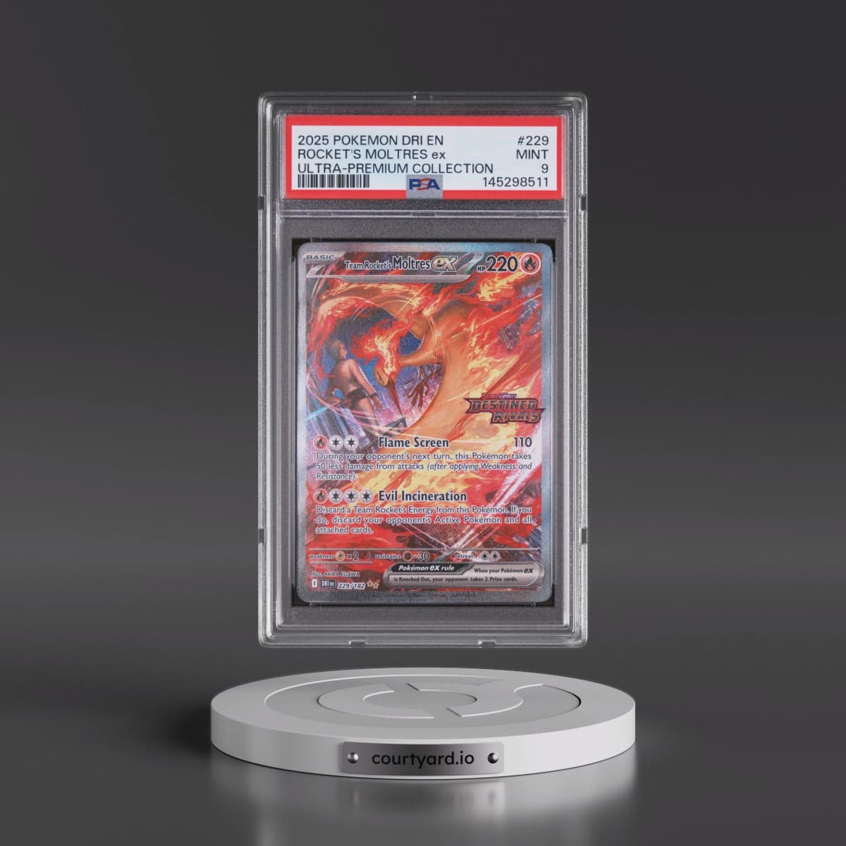 2025 Pokémon Dri EN-Destined Rivals #229 Team Rocket's Moltres EX - Holo Team Rocket's Moltres EX Ultra-Premium Collection (PSA 9 MINT)