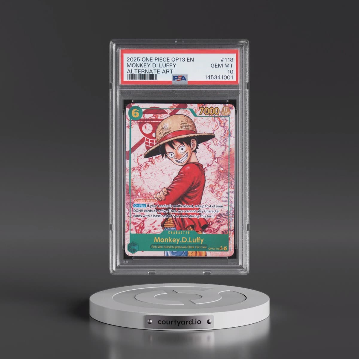 2025 One Piece OP13-Carrying on His Will #118 Monkey D. Luffy - Alternate Art (PSA 10 GEM MINT)