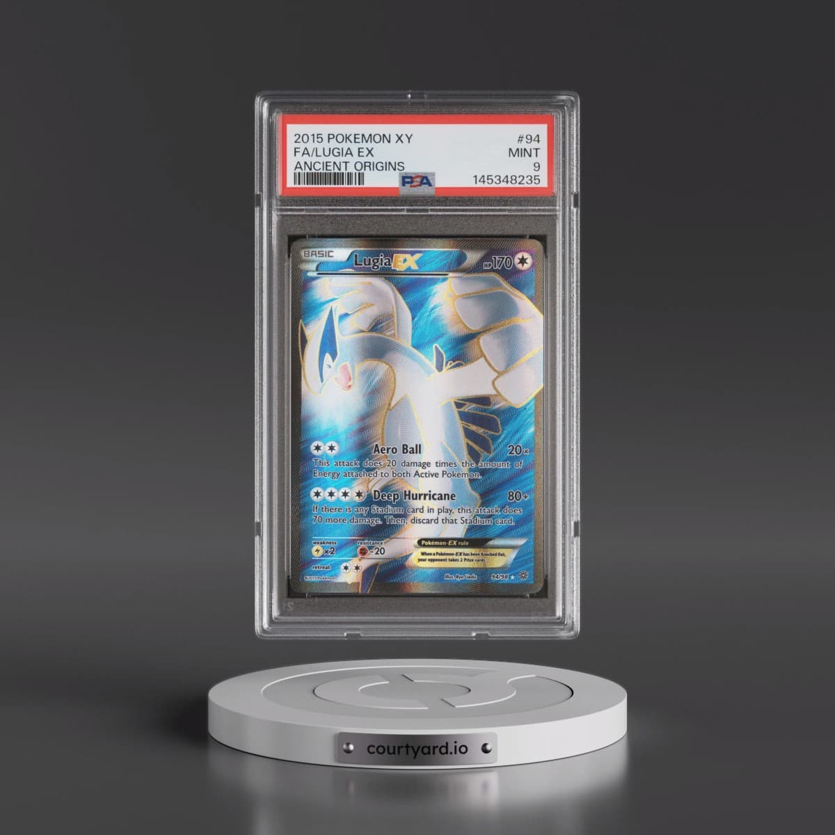 2015 Pokémon XY Ancient Origins #94 Lugia EX - Holo Full Art (PSA 9 MINT)