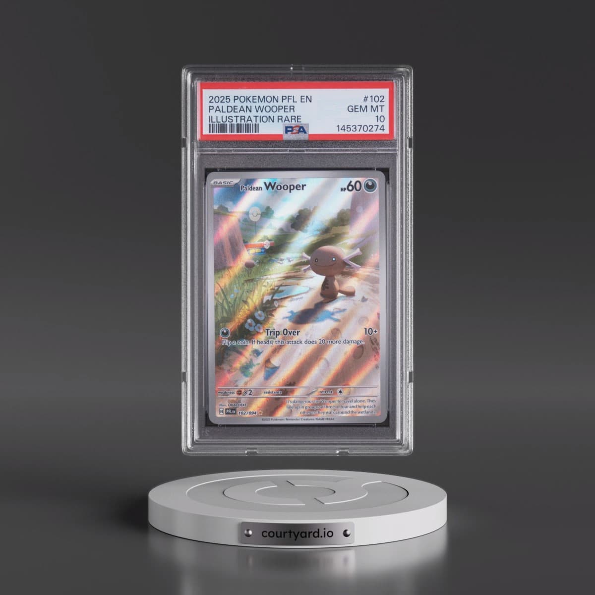 2025 Pokémon Pfl EN-Phantasmal Flames #102 Paldean Wooper - Illustration Rare (PSA 10 GEM MINT)