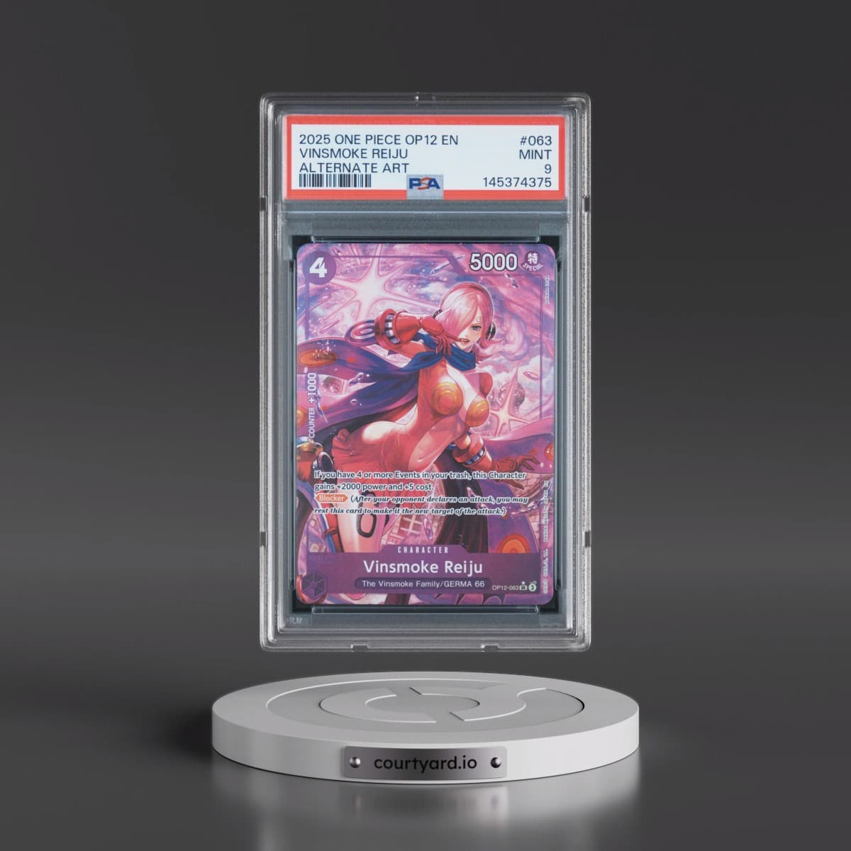 2025 One Piece OP12-Legacy of the Master #063 Vinsmoke Reiju - Alternate Art (PSA 9 MINT)