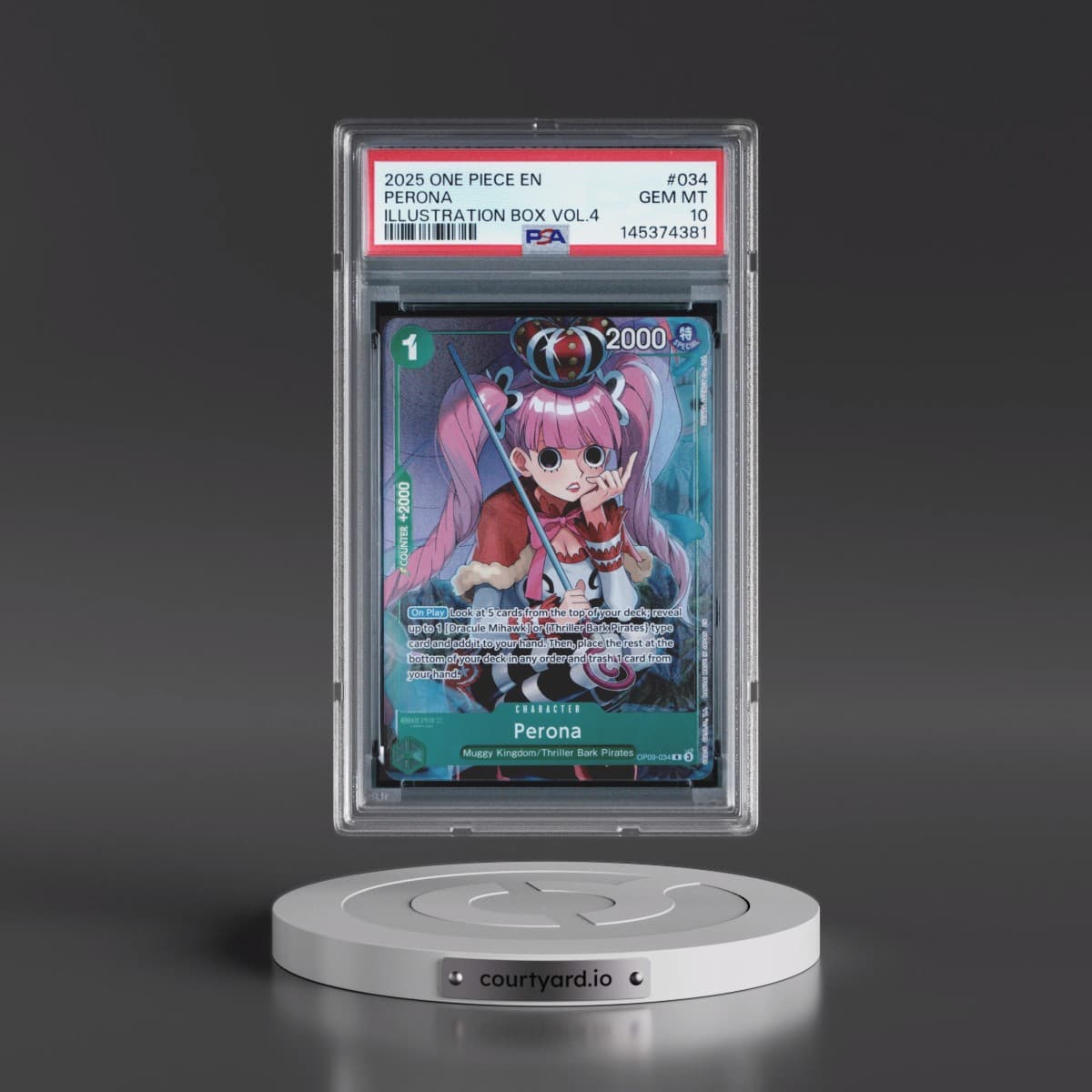2025 One Piece Promos #034 Perona - Illustration Box Vol.4 (PSA 10 GEM MINT)