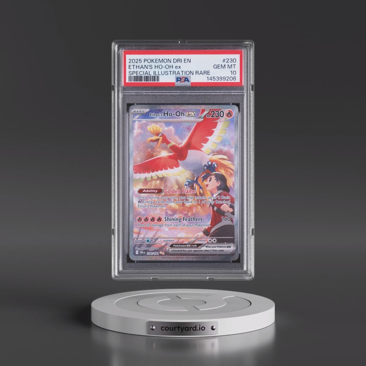 2025 Pokémon Dri EN-Destined Rivals #230 Ethan's HO-Oh EX - Holo Special Illustration Rare (PSA 10 GEM MINT)