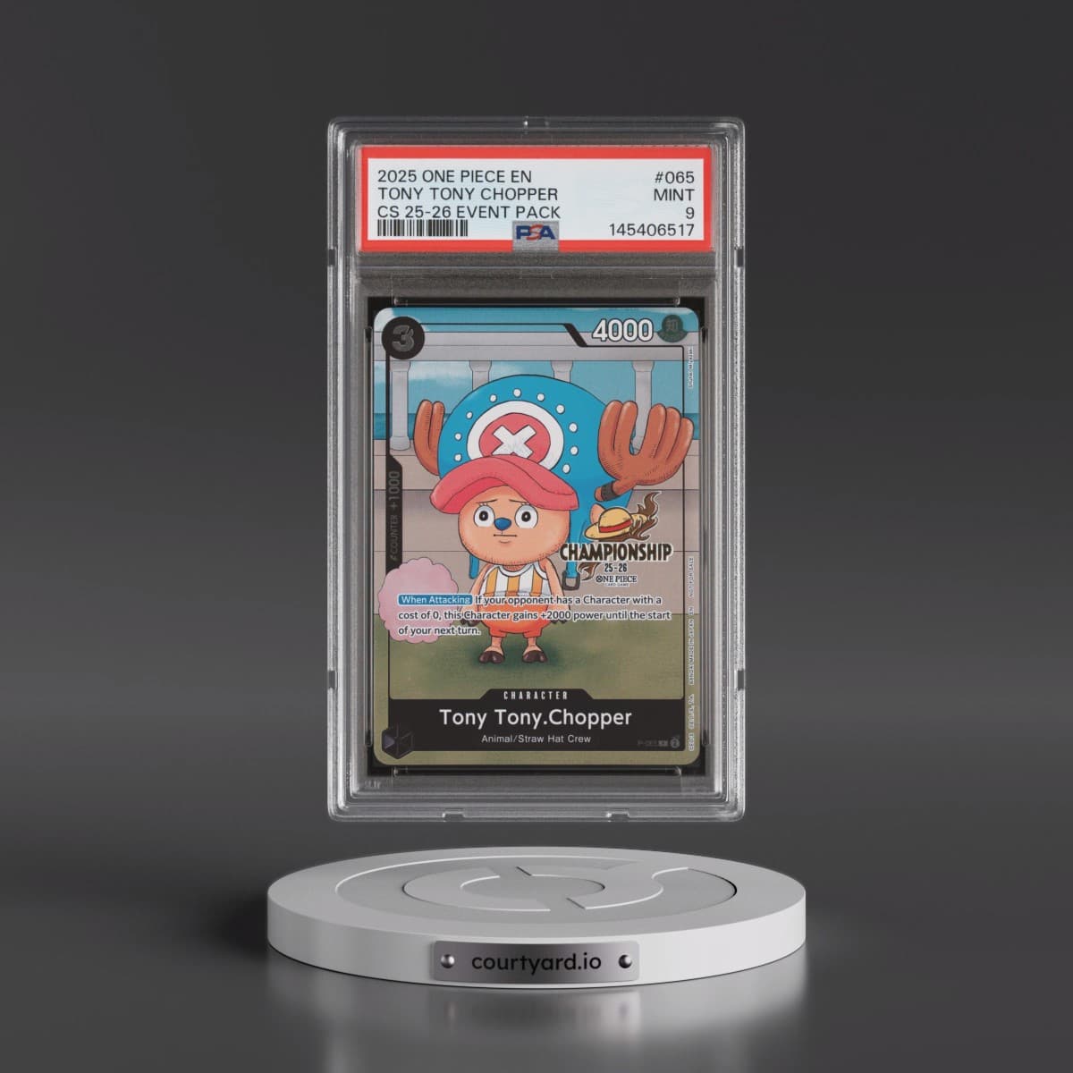 2025 One Piece Championship 2025-26 Event Pack #065 Tony Tony Chopper (PSA 9 MINT)