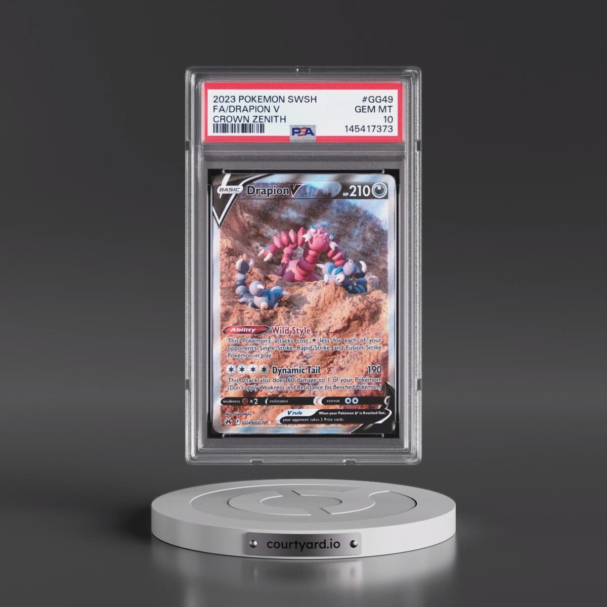 2023 Pokémon Sword and Shield Crown Zenith #GG49 Drapion V - Holo Full Art (PSA 10 GEM MINT)