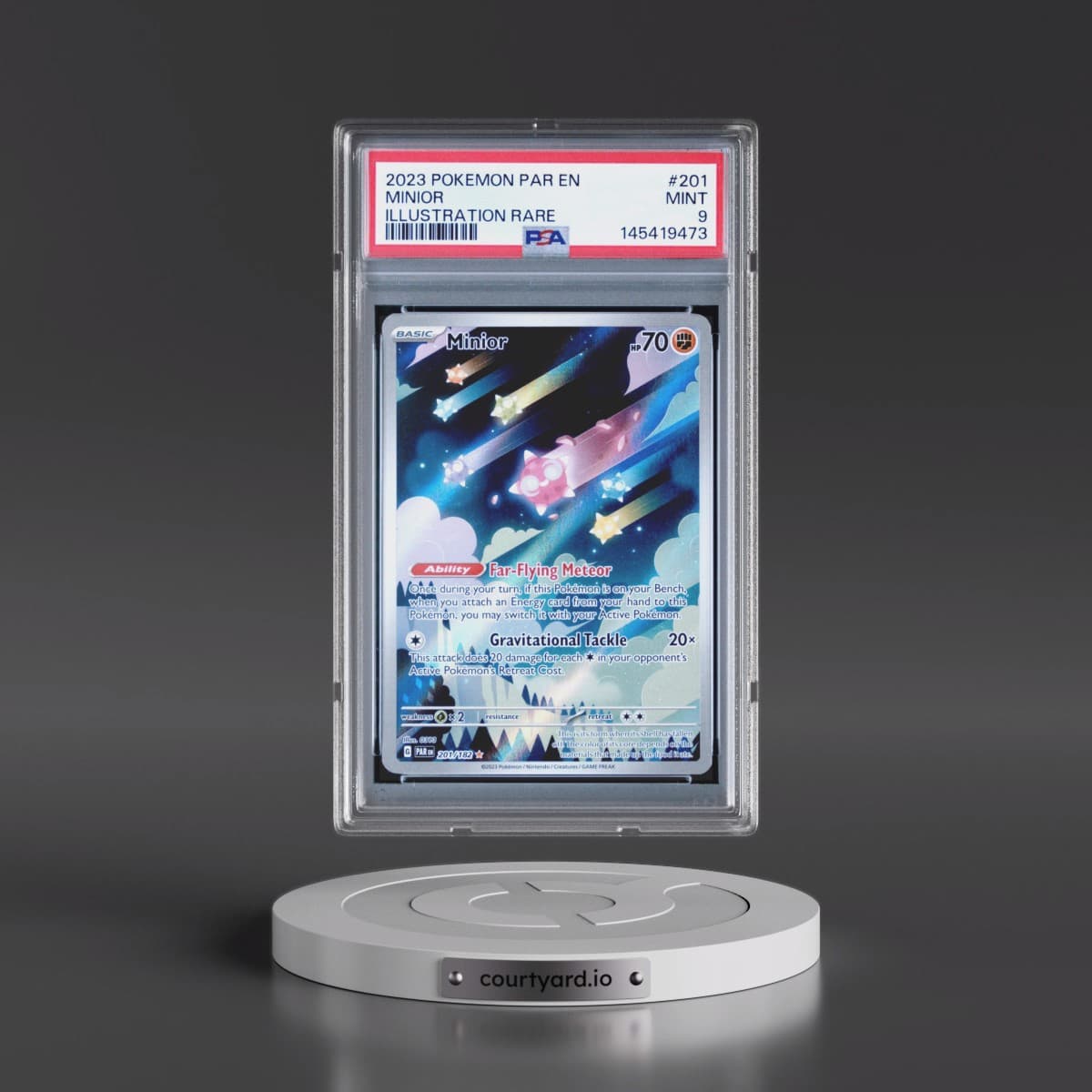 2023 Pokémon Par EN-Paradox Rift #201 Minior - Illustration Rare (PSA 9 MINT)