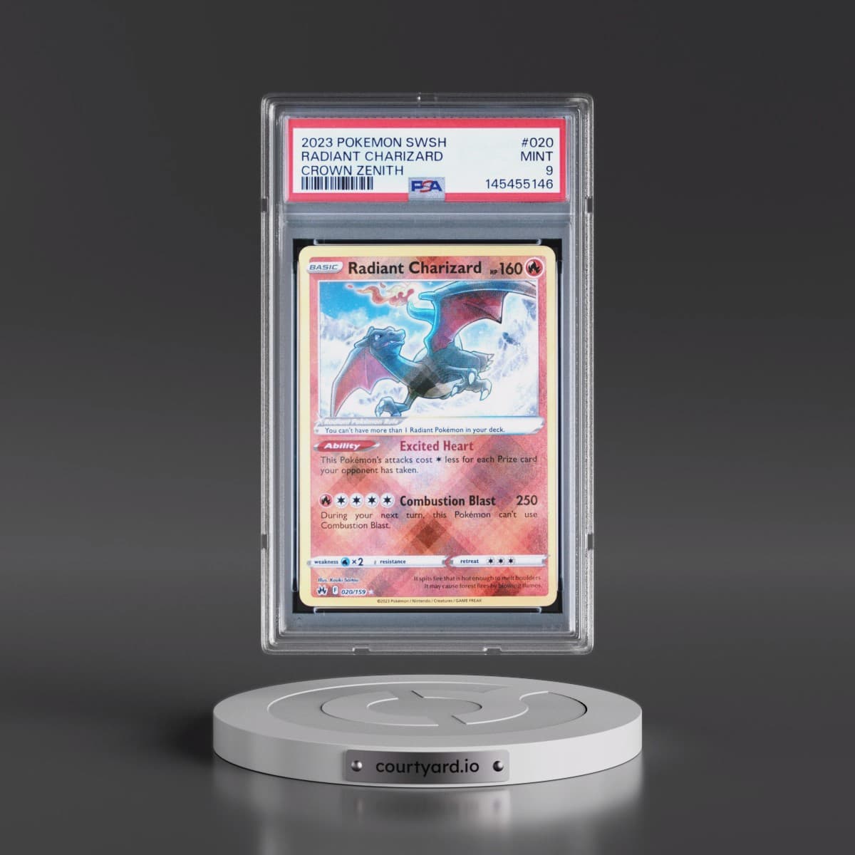 2023 Pokémon Sword and Shield Crown Zenith #020 Radiant Charizard - Holo (PSA 9 MINT)