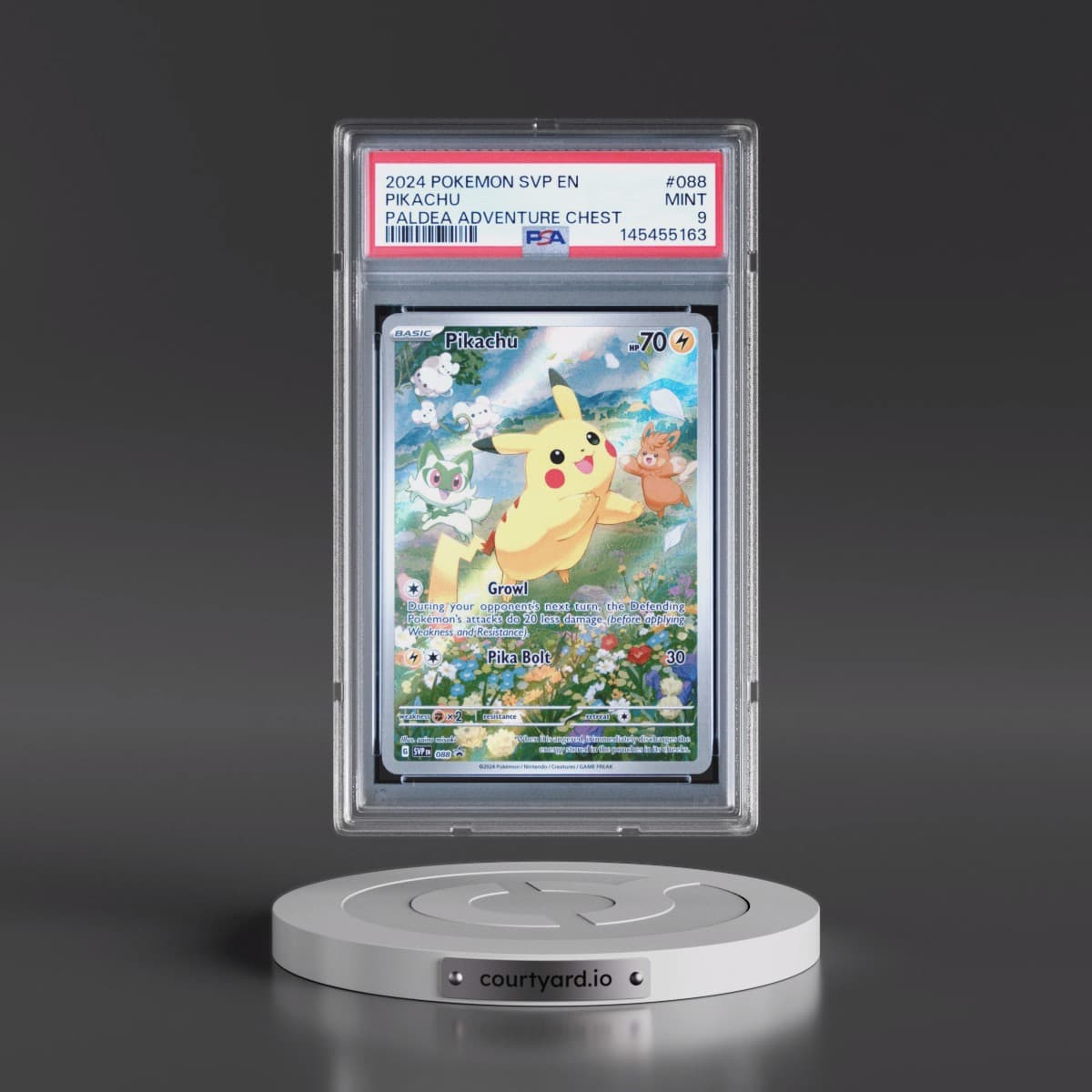 2024 Pokémon Svp EN-SV Black Star Promo #088 Pikachu - Paldea Adventure Chest (PSA 9 MINT)