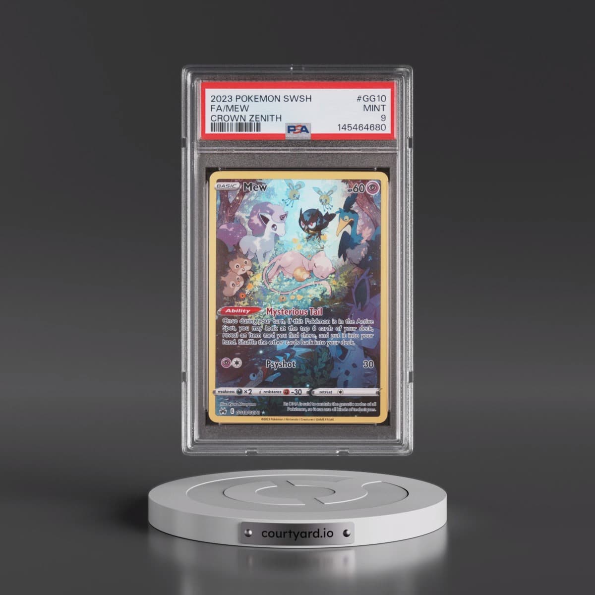 2023 Pokémon Sword and Shield Crown Zenith #GG10 Mew - Full Art (PSA 9 MINT)