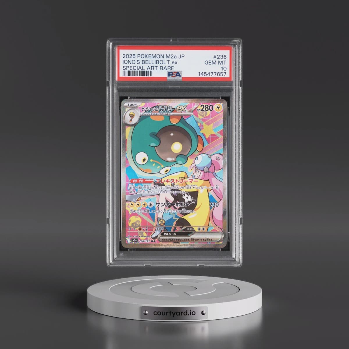 2025 Pokémon M2a-Mega Dream EX #236 Iono's Bellibolt EX - Holo Special Art Rare (PSA 10 GEM MINT)