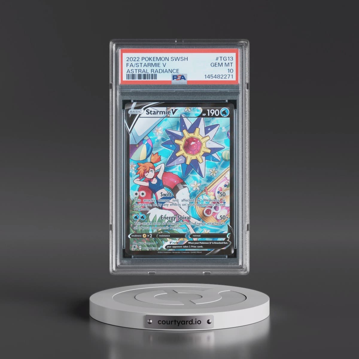 2022 Pokémon Sword & Shield Astral Radiance #TG13 Starmie V - Holo Full Art (PSA 10 GEM MINT)