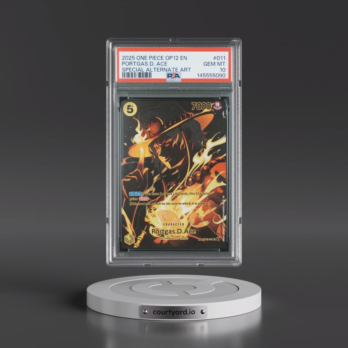 2025 One Piece OP12-Legacy of the Master #011 Portgas D. Ace - Special Alternate Art (PSA 10 GEM MINT)