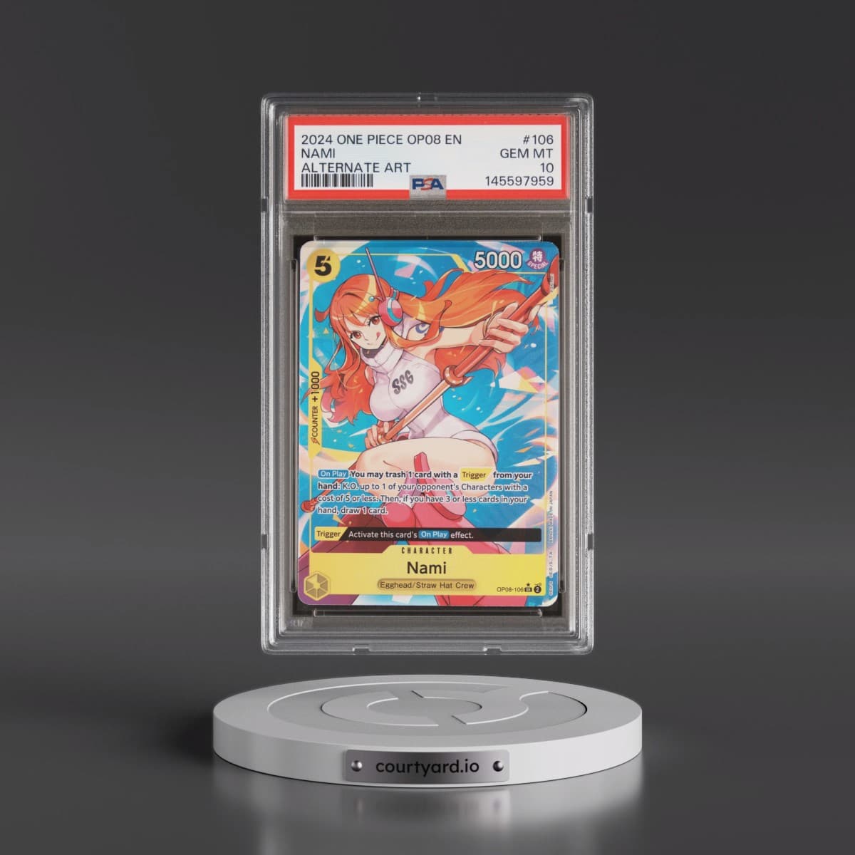 2024 One Piece OP08-Two Legends #106 Nami - Alternate Art (PSA 10 GEM MINT)