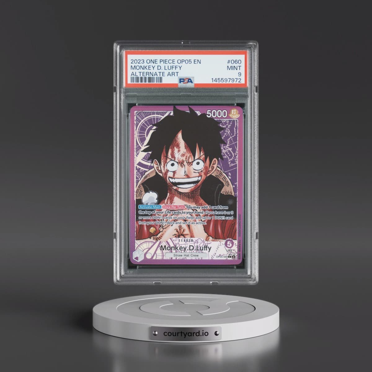2023 One Piece Awakening of the New Era #060 Monkey D. Luffy - Alternate Art (PSA 9 MINT)