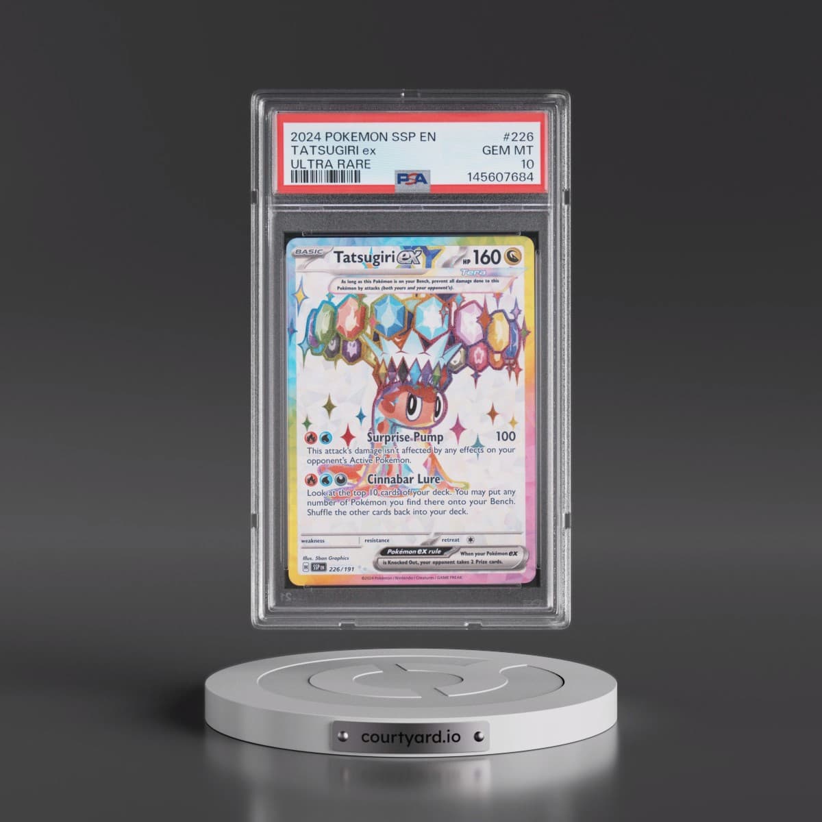 2024 Pokémon Ssp EN-Surging Sparks #226 Tatsugiri EX - Holo Ultra Rare (PSA 10 GEM MINT)