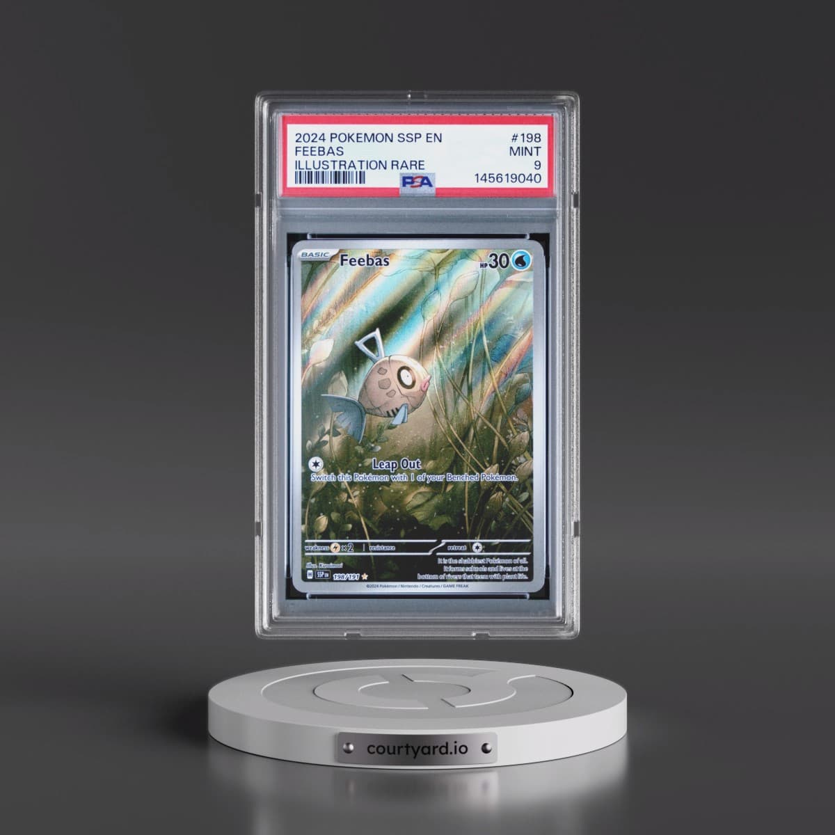 2024 Pokémon Ssp EN-Surging Sparks #198 Feebas - Illustration Rare (PSA 9 MINT)