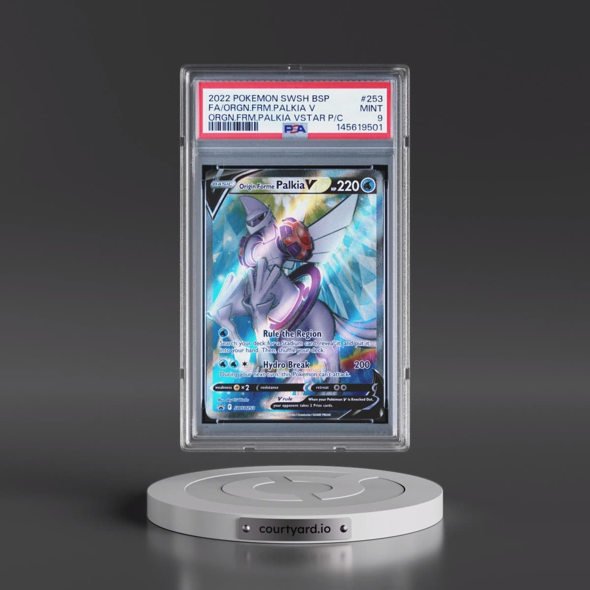 2022 Pokémon Swsh Black Star Promo #253 Origin Forme Palkia V - Holo Full Art Origin Forme Palkia Vstar Premium Collection (PSA 9 MINT)
