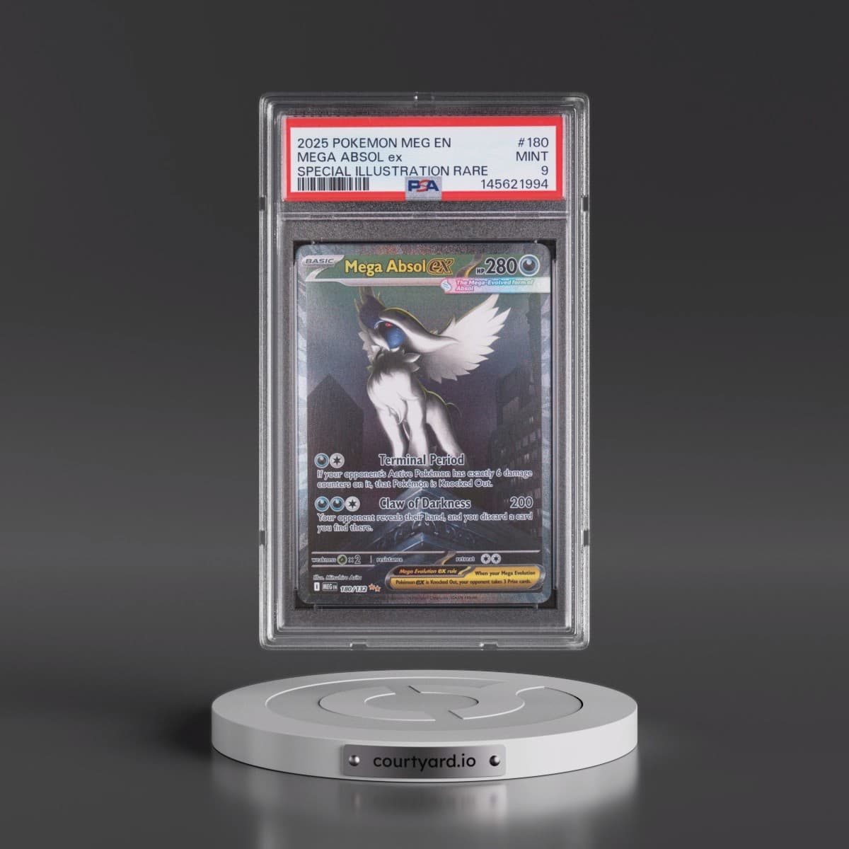2025 Pokémon Meg EN-Mega Evolution #180 Mega Absol EX - Holo Special Illustration Rare (PSA 9 MINT)