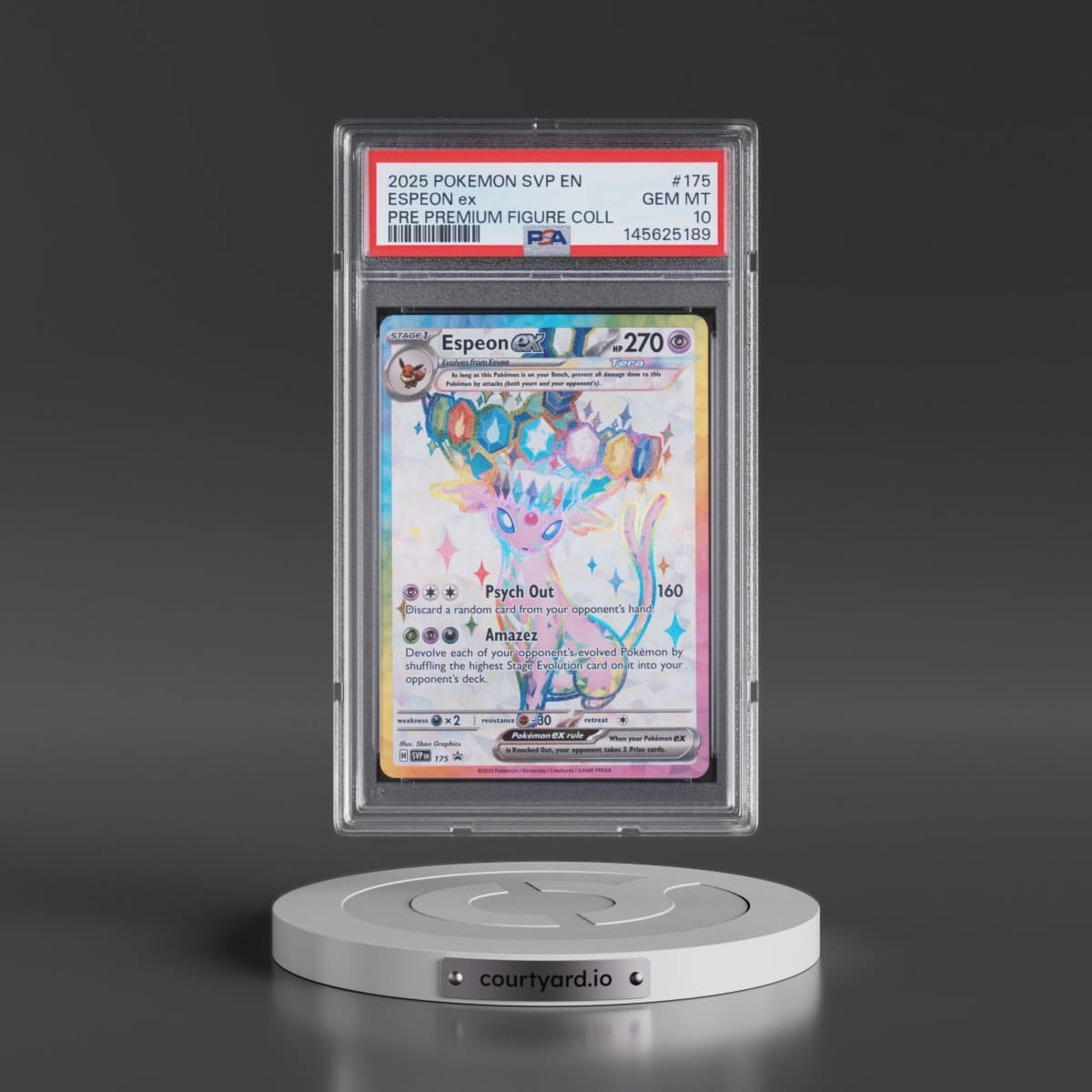 2025 Pokémon Svp EN-SV Black Star Promo #175 Espeon EX - Holo Prismatic Evolutions Premium Figure Collection (PSA 10 GEM MINT)