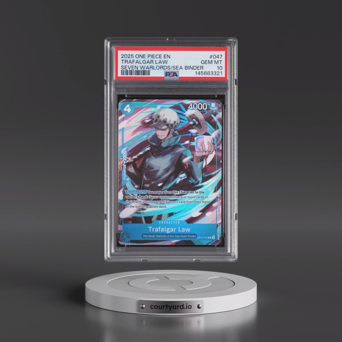 2025 One Piece Seven Warlords of the Sea Binder Set #047 Trafalgar Law (PSA 10 GEM MINT)