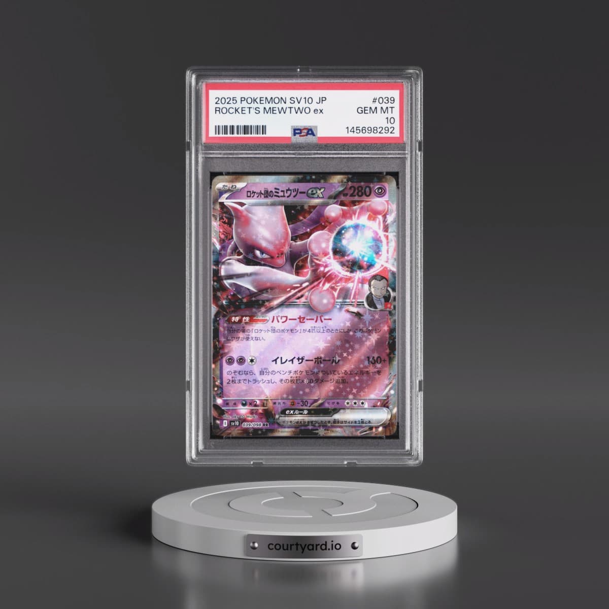 2025 Pokémon SV10-Glory of Team Rocket #039 Team Rocket's Mewtwo EX - Holo (PSA 10 GEM MINT)