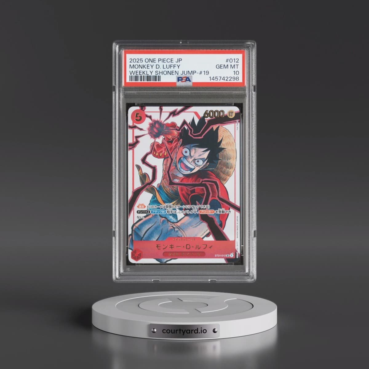 2025 One Piece Japanese Promos #012 Monkey D. Luffy - Weekly Shonen Jump-Issue 19 (PSA 10 GEM MINT)