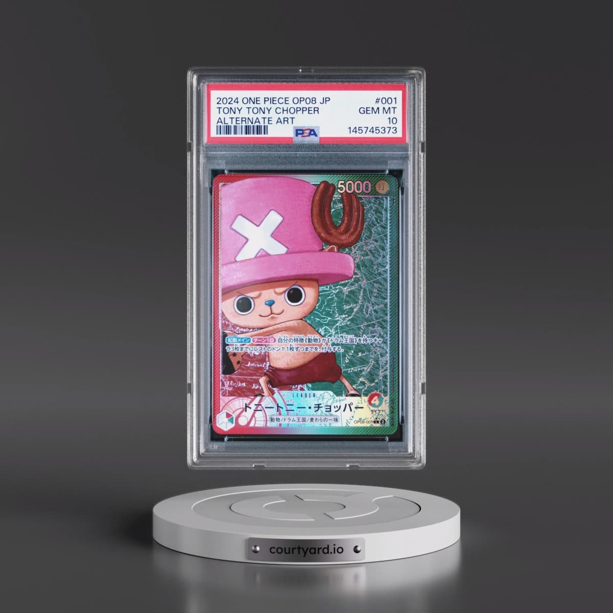 2024 One Piece Japanese OP08-Two Legends #001 Tony Tony Chopper - Alternate Art (PSA 10 GEM MINT)
